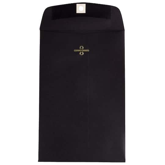 JAM Paper 6" x 9" Black Open End Catalog Clasp Envelopes, 100ct.